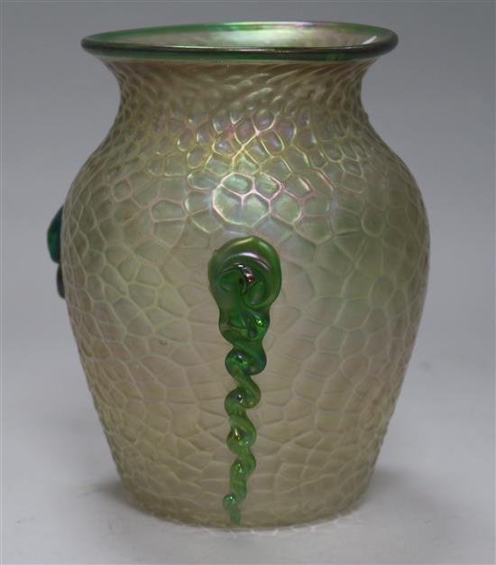 A Art Nouveau iridescent glass vase